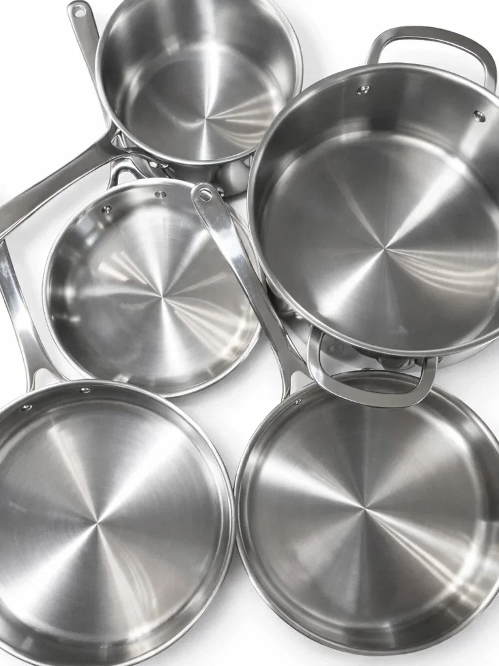 The Cellar Stainless Steel Cookware Set 5-Piece 3-Ply Base Pots & Pans